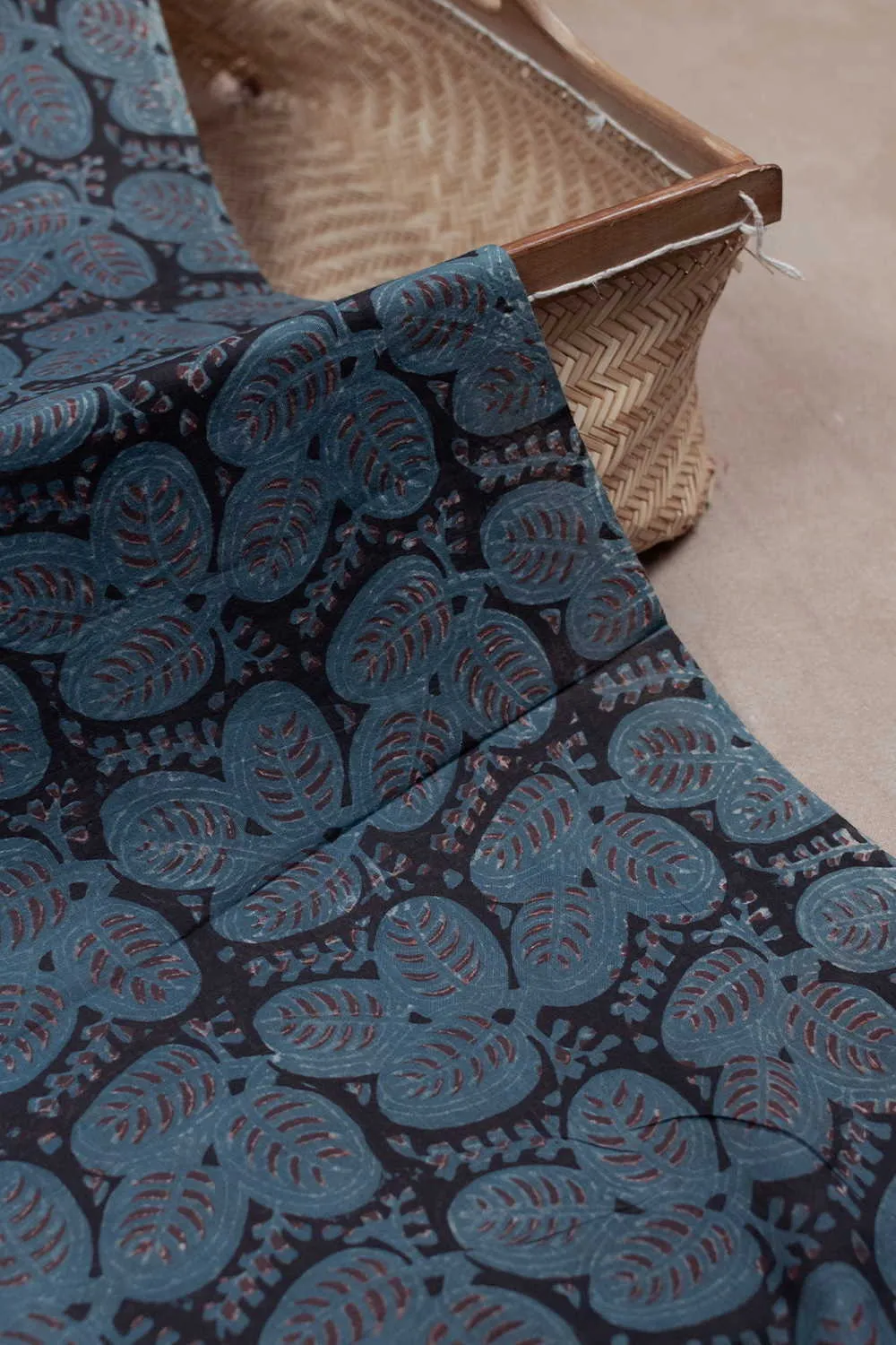 Blue Dabu Cotton Fabric