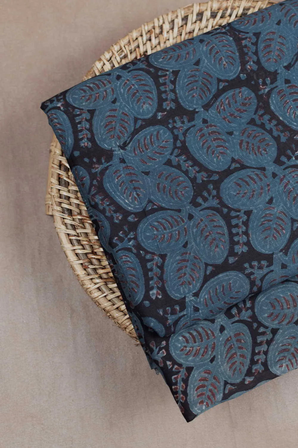 Blue Dabu Cotton Fabric