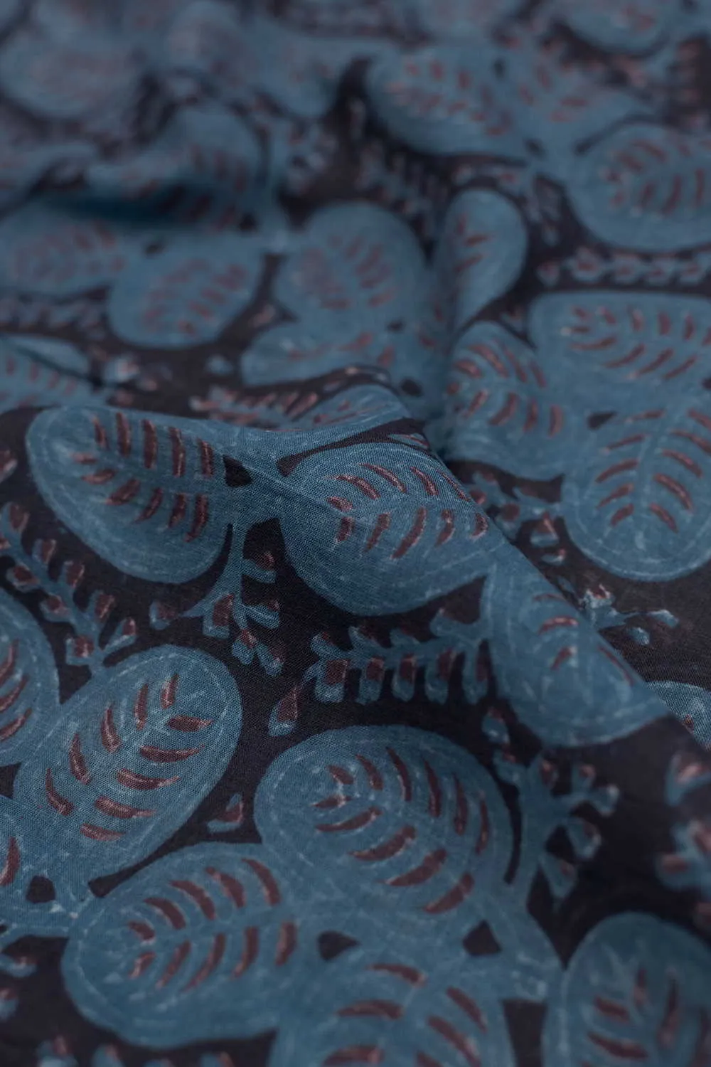 Blue Dabu Cotton Fabric