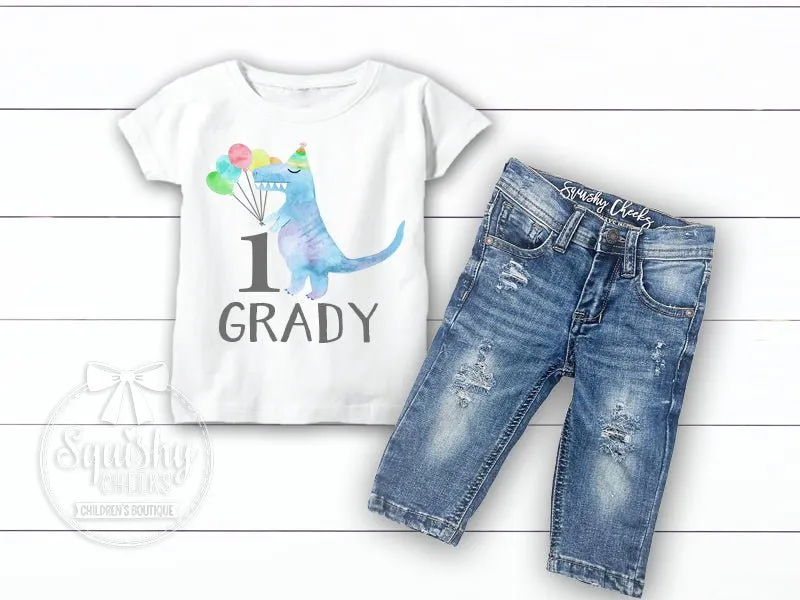 Boy's Personalized Dinosaur Birthday Outfit