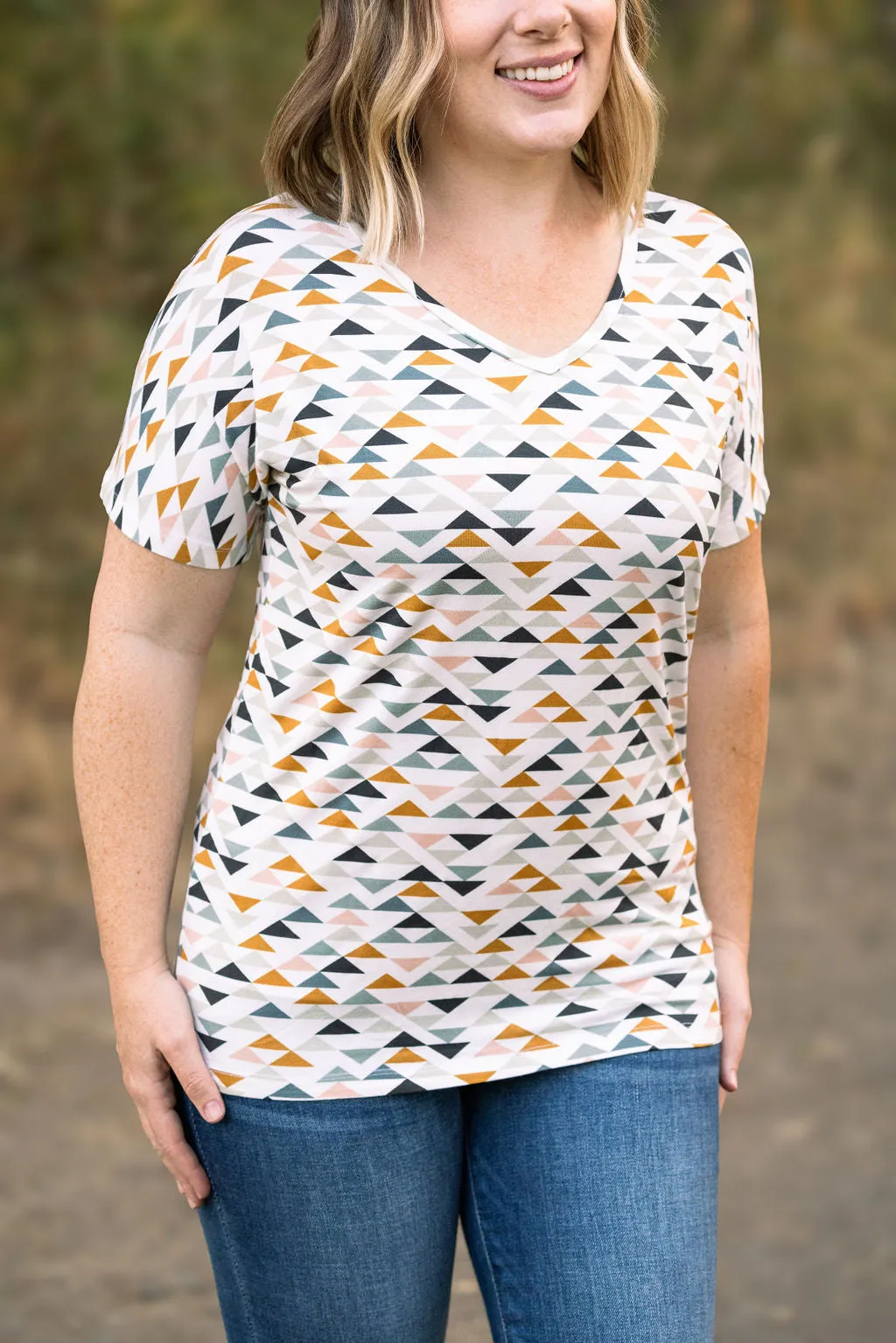 Chloe Cozy Tee - Geometric