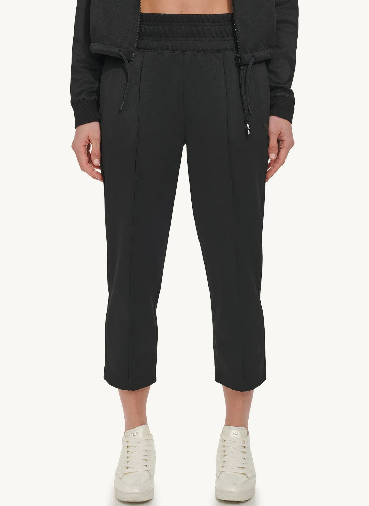 Cropped Straight Leg Jogger With Logo
