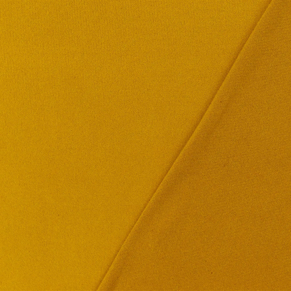Dark Yellow Solid Stretch Poly Spandex Double Brushed Jersey Knit Fabric
