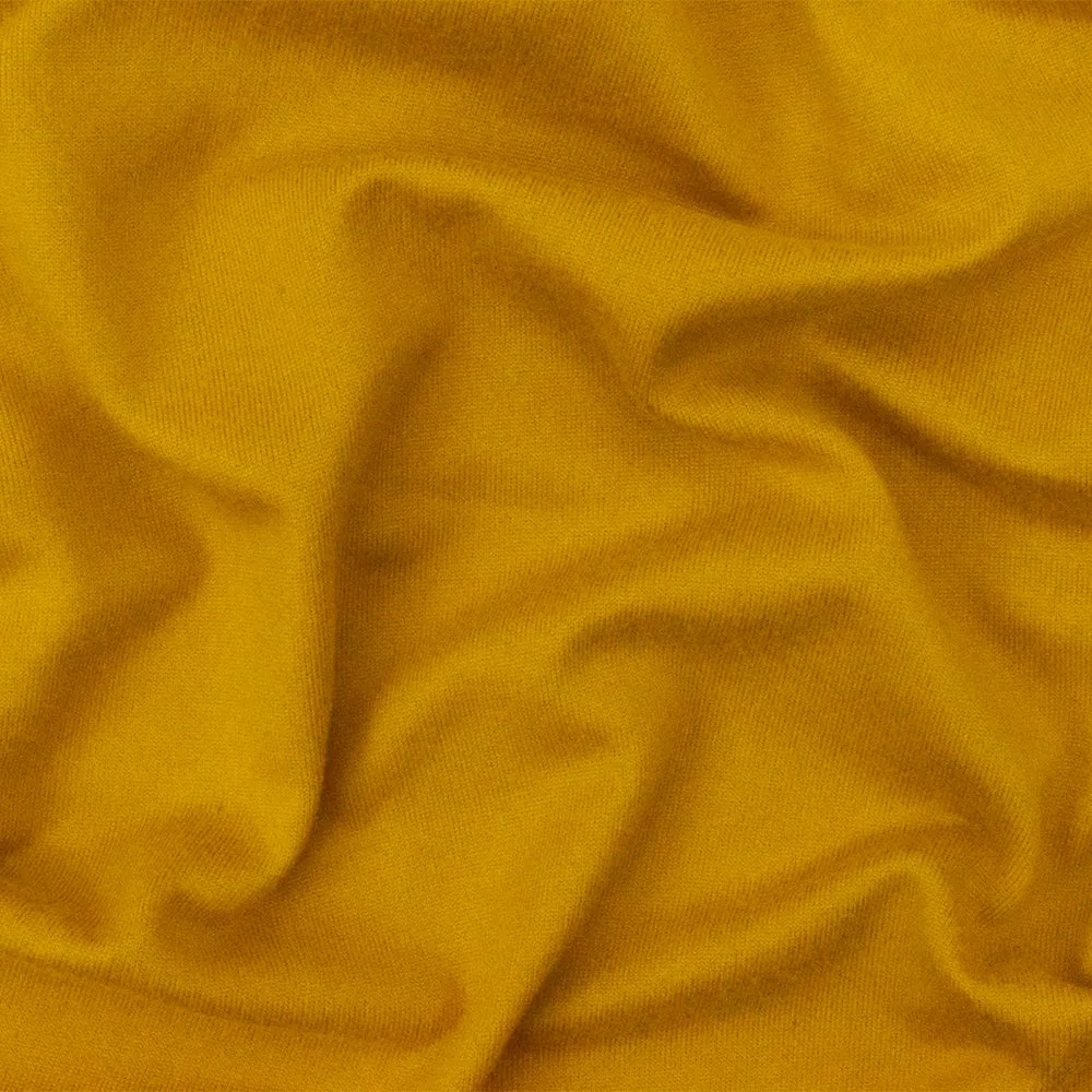 Dark Yellow Solid Stretch Poly Spandex Double Brushed Jersey Knit Fabric