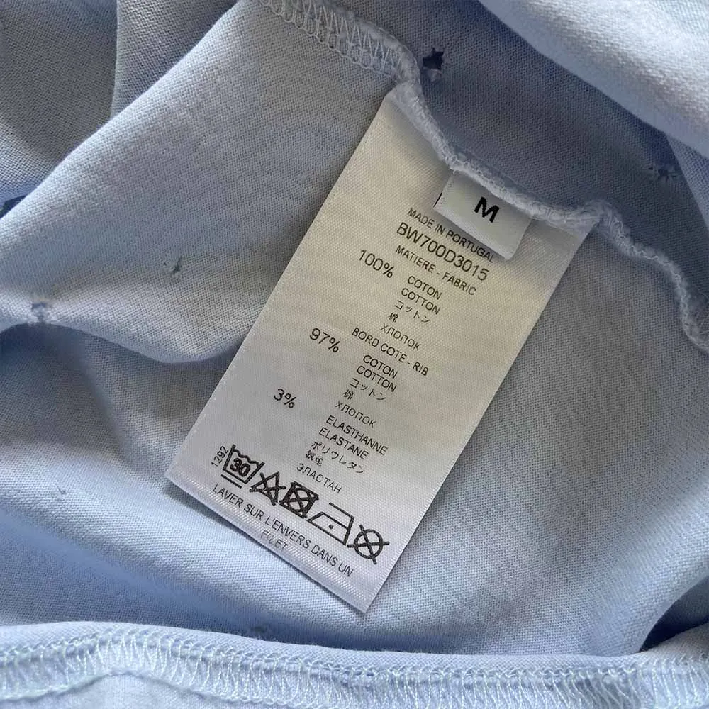 Givenchy Light Blue Distressed Logo T Shirt