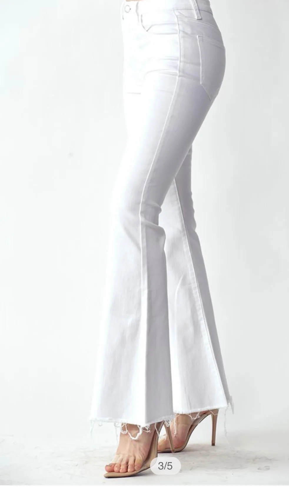 Lily White Distressed Flare Jeans