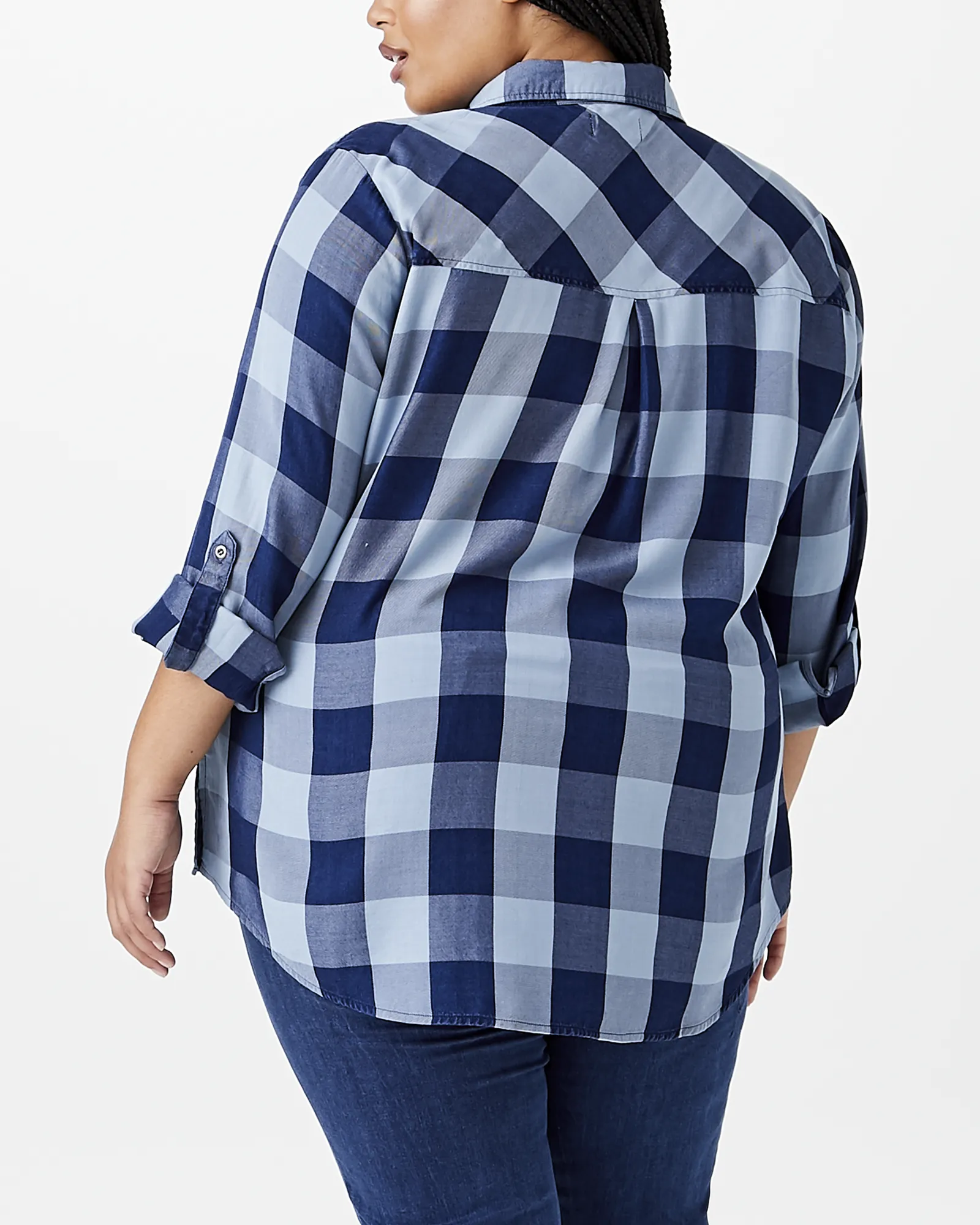 Mallory Plaid Button-Down | Navy / Light Blue