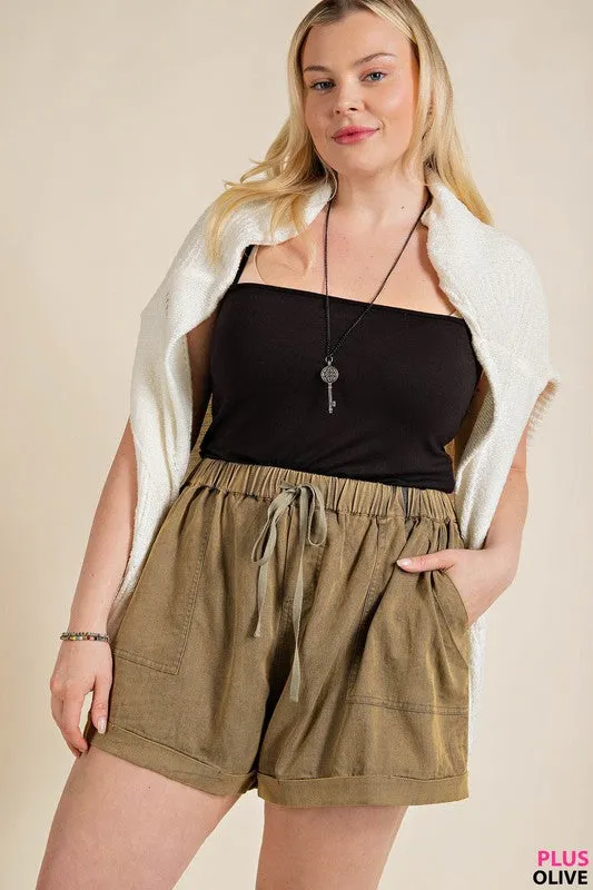 Mineral Wash Shorts // curvy