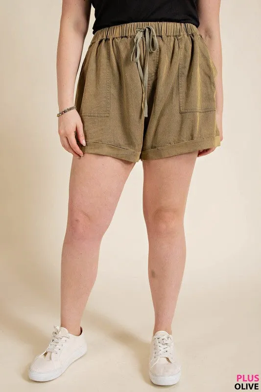 Mineral Wash Shorts // curvy
