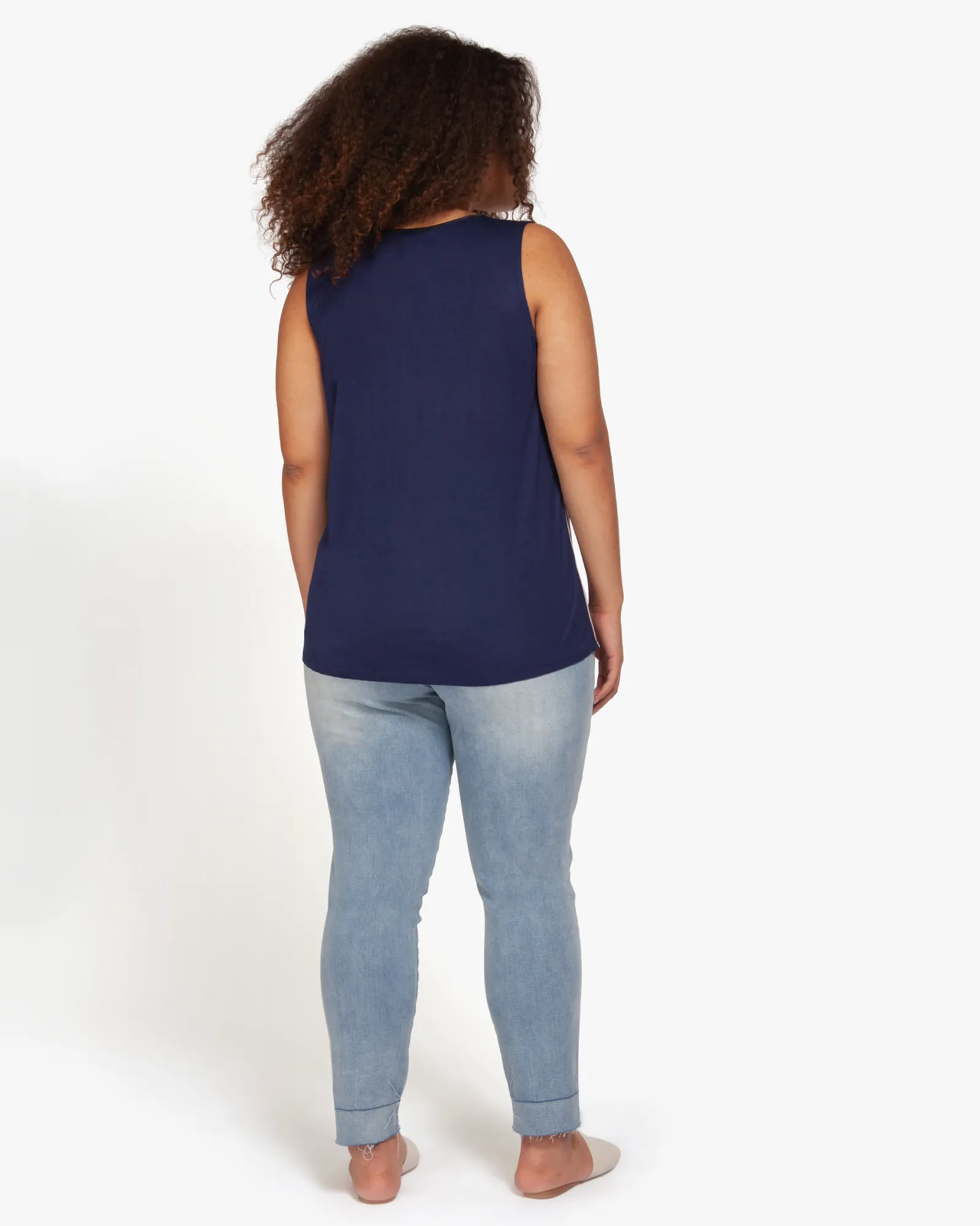 Nicole 2-Pocket Tank | Navy / Mauve