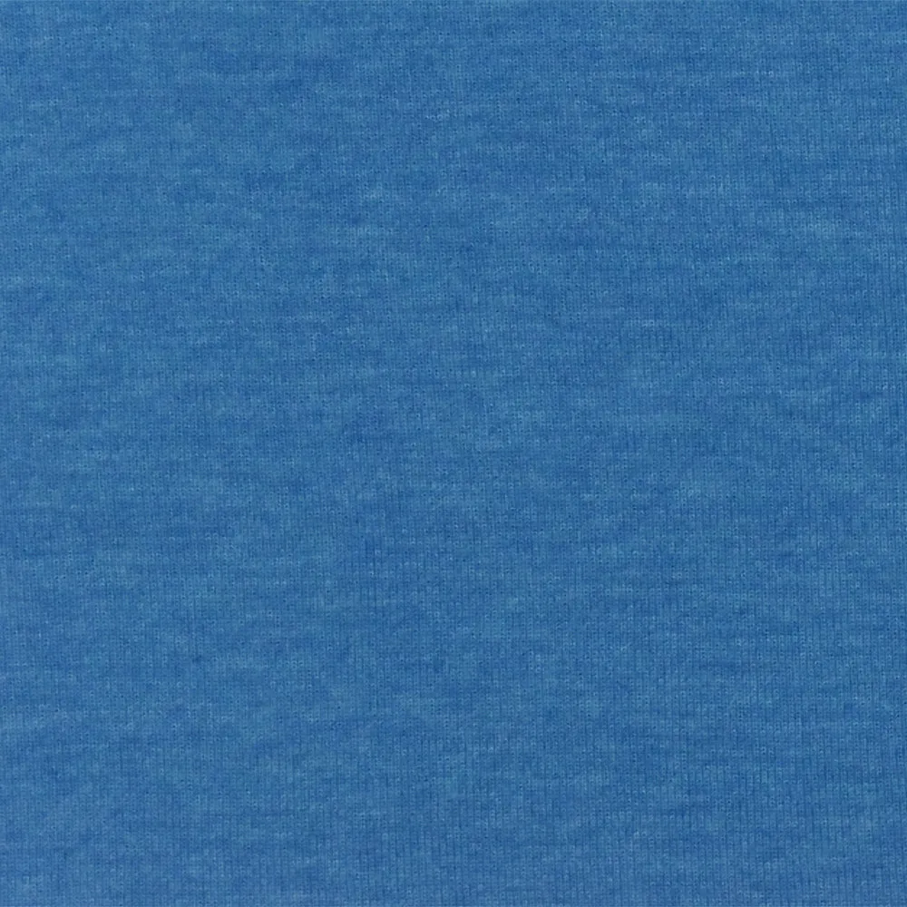 Nile Blue-White Slub Stretch Polyester 1x1 Rib Knit Fabric