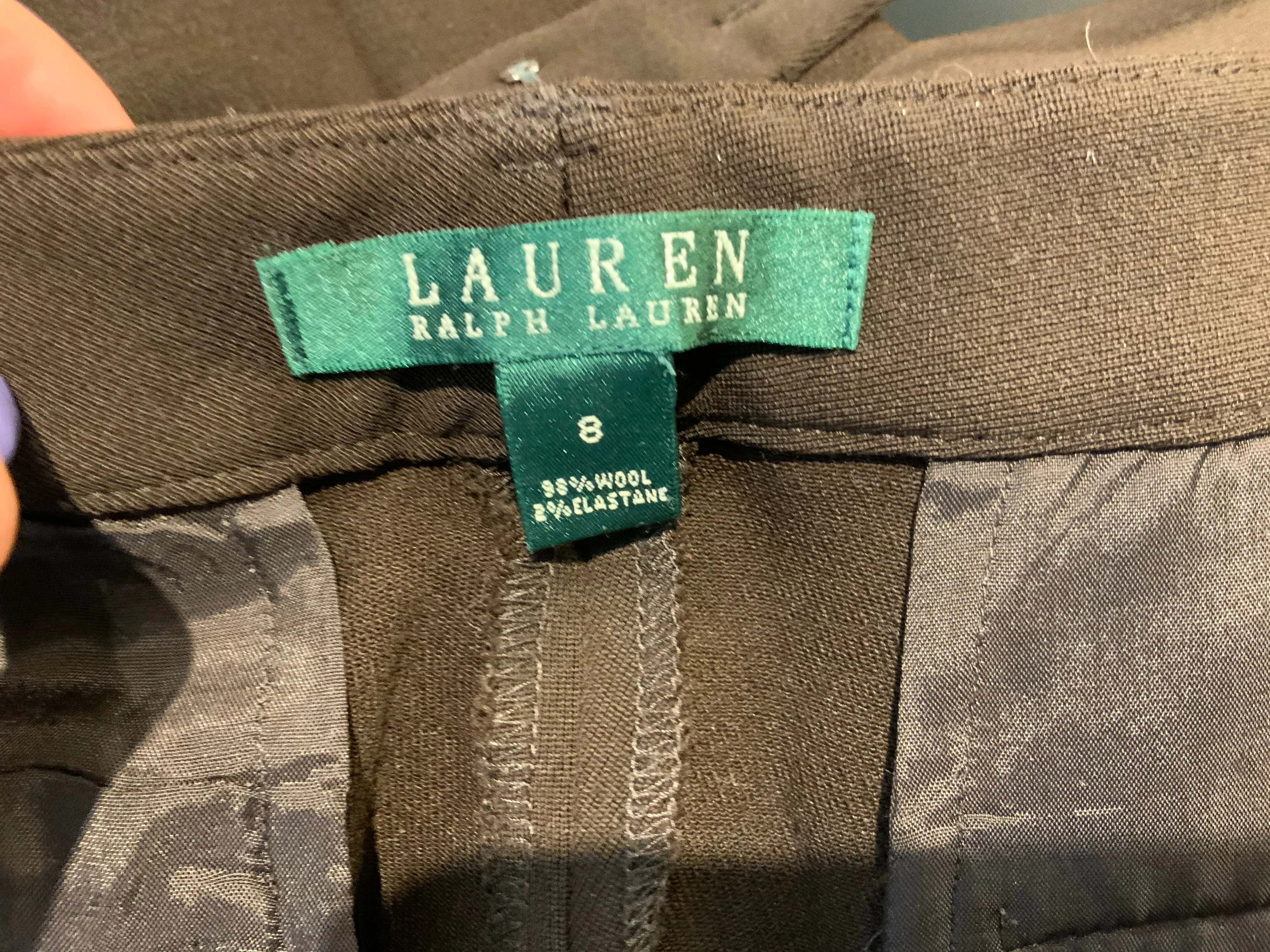 Ralph Lauren Lauren Brown Wool Pants Trousers Size US 8 UK 12 L LARGE ladies