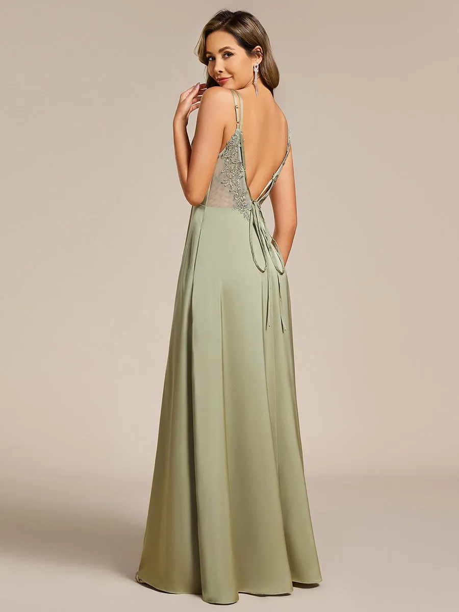 Romantic Frenulum knotting Halter Neckline Bridesmaid Dresses