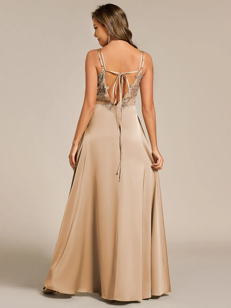Romantic Frenulum knotting Halter Neckline Bridesmaid Dresses