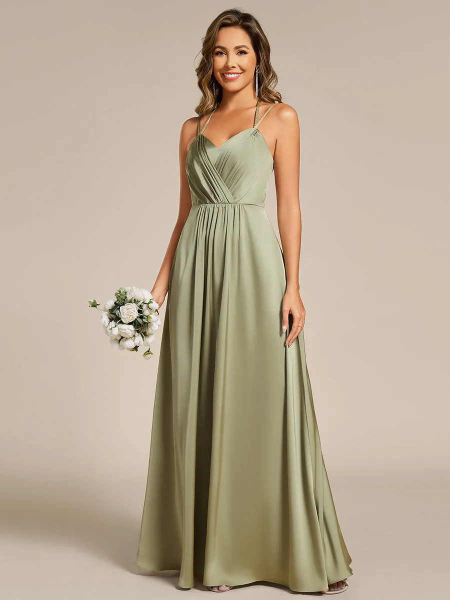 Romantic Frenulum knotting Halter Neckline Bridesmaid Dresses