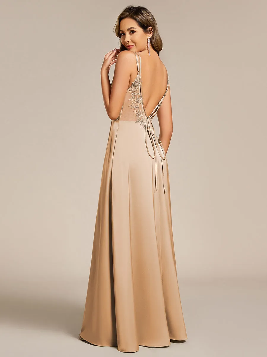 Romantic Frenulum knotting Halter Neckline Bridesmaid Dresses
