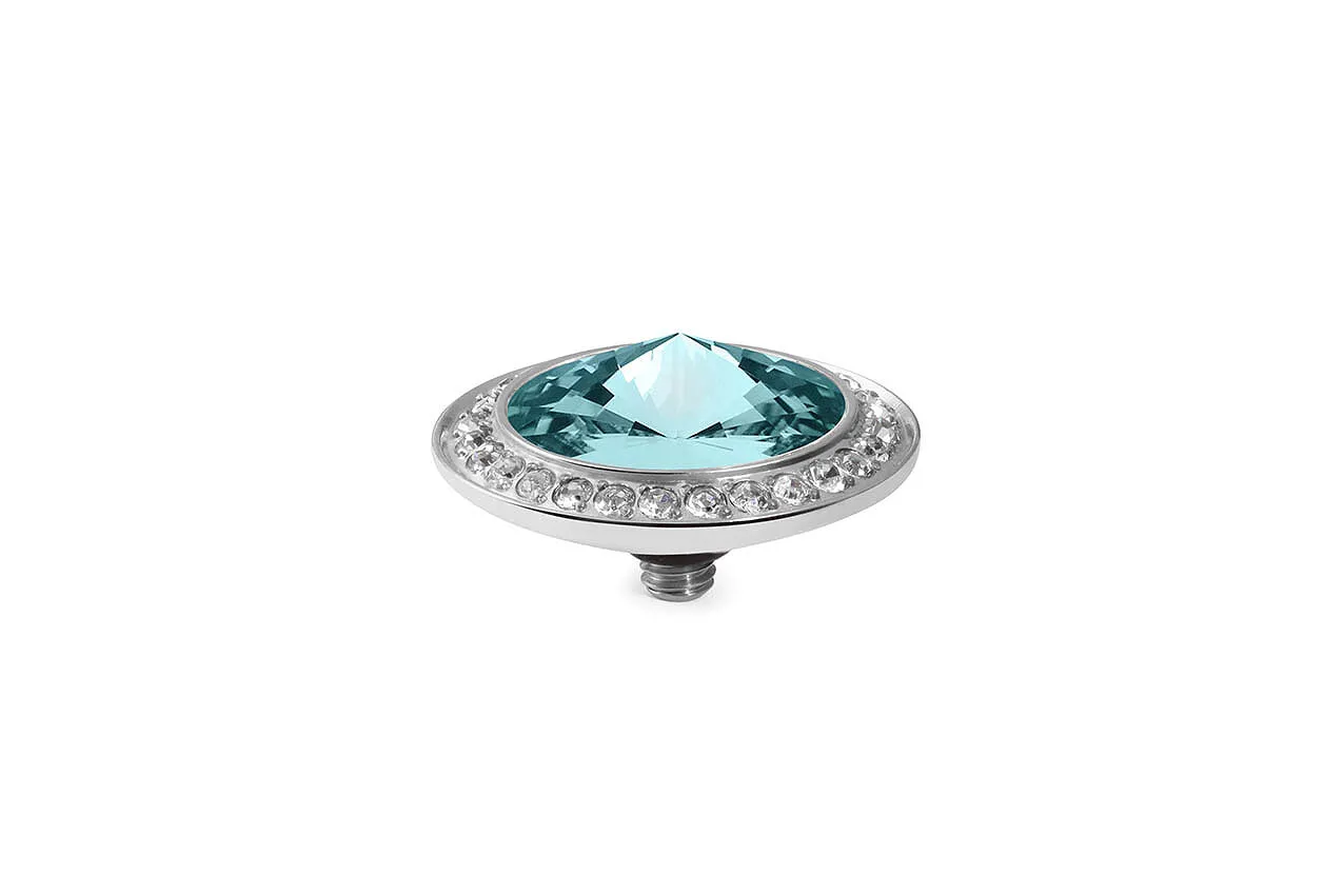 Tondo Deluxe 16 mm Light Turquoise Crystal Rim