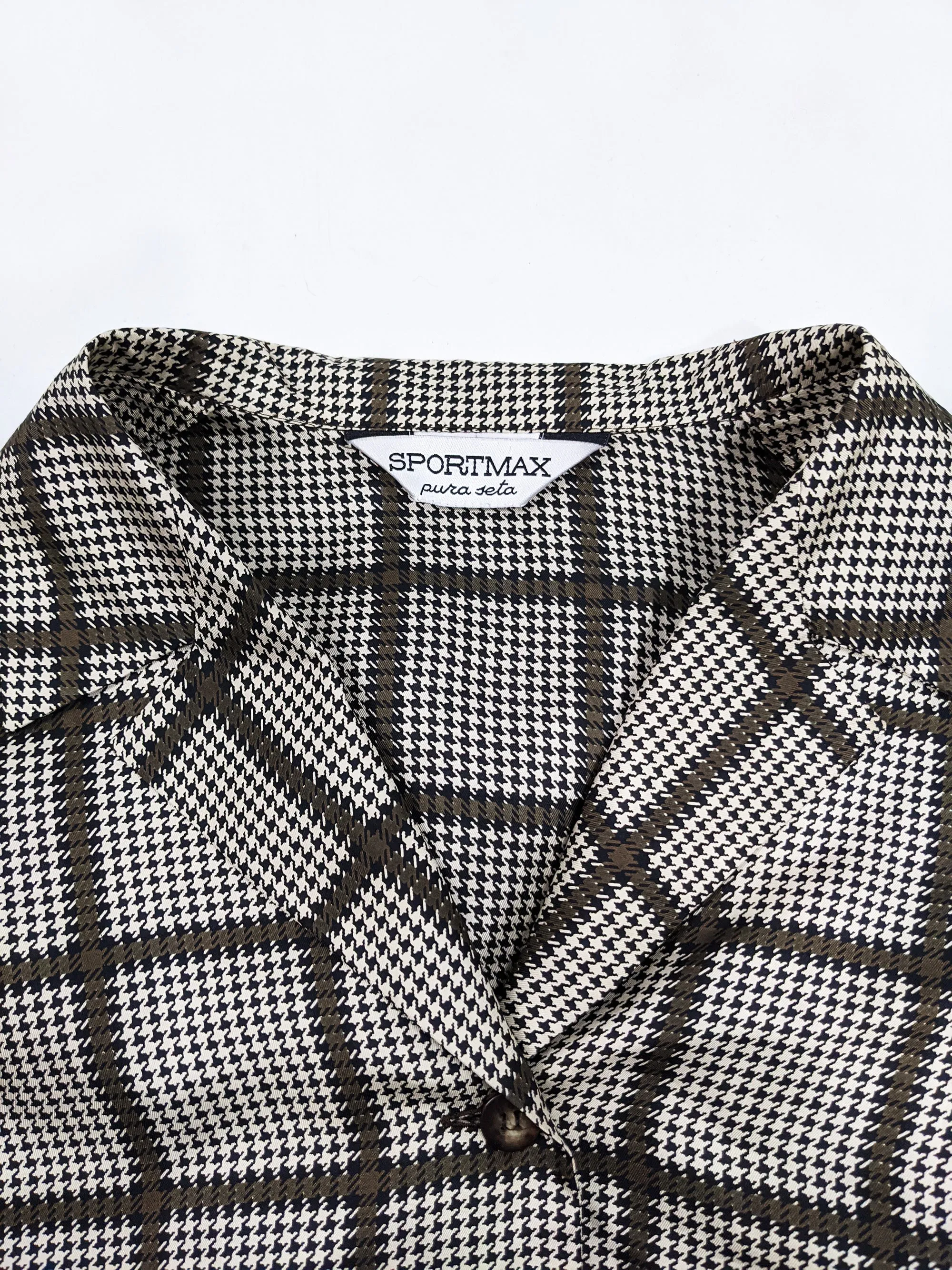 Vintage Silk Floral & Check Layered Blouse, 1990s