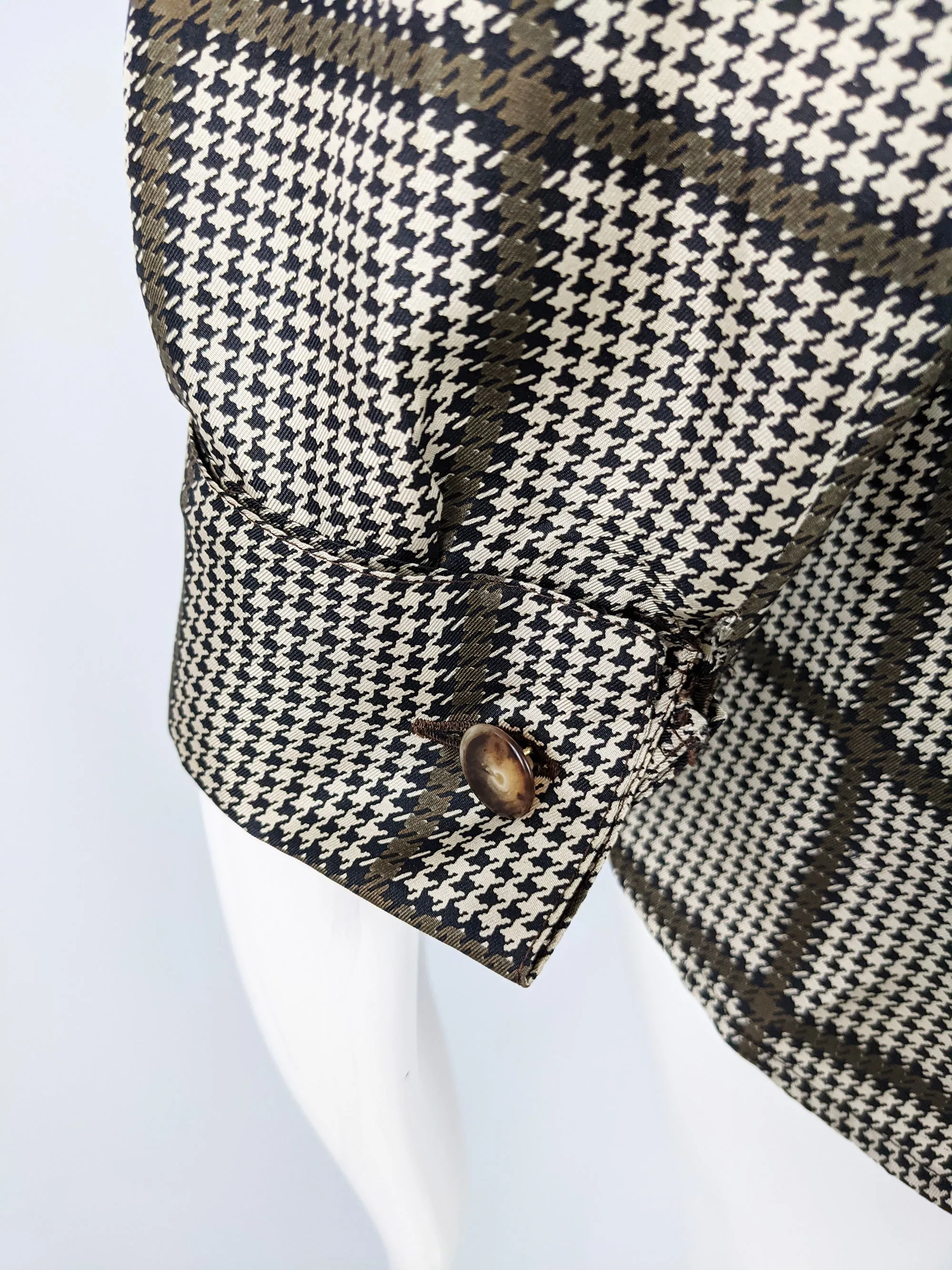 Vintage Silk Floral & Check Layered Blouse, 1990s