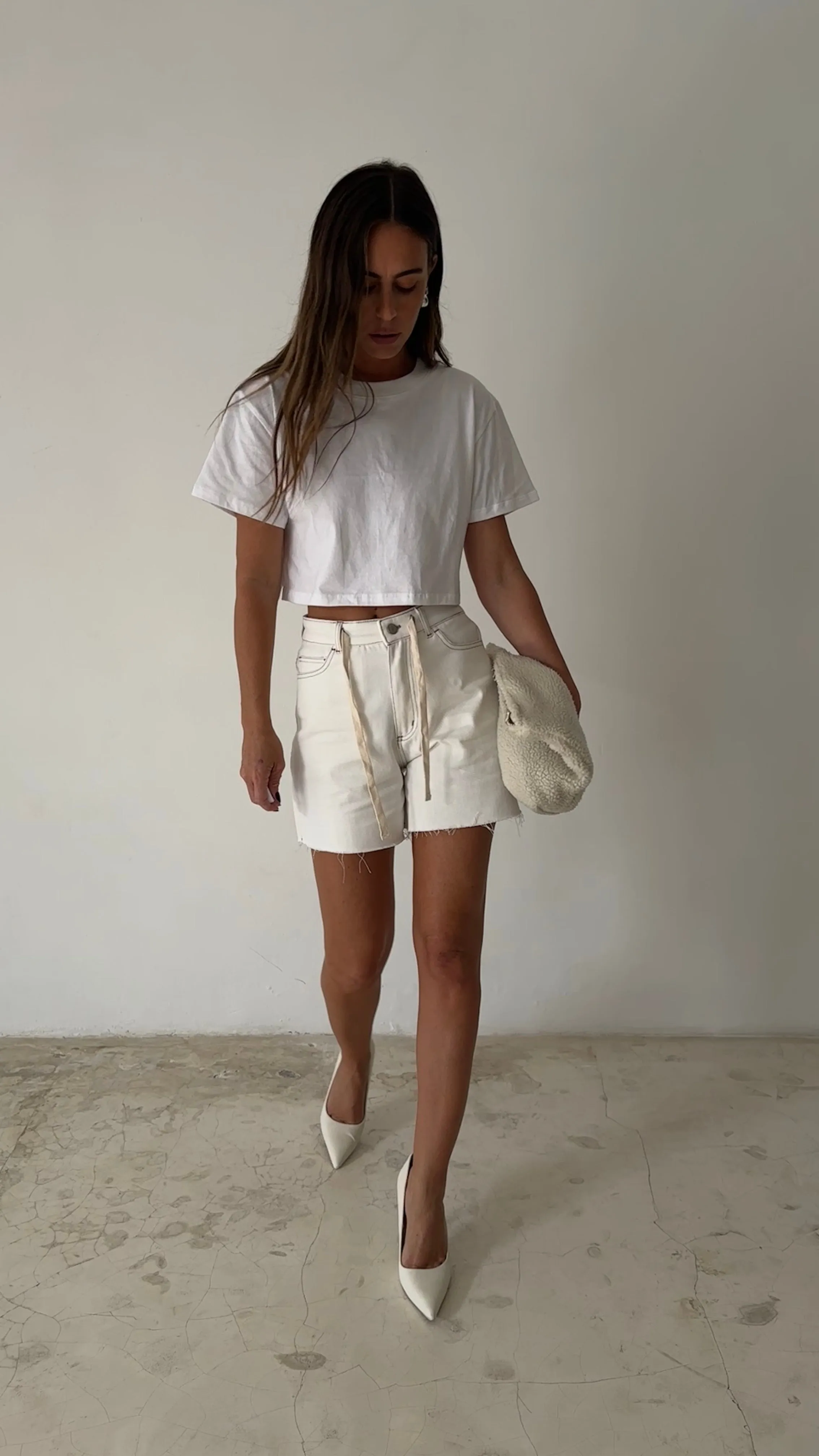 WIDE LEG SHORTS in OFFWHITE